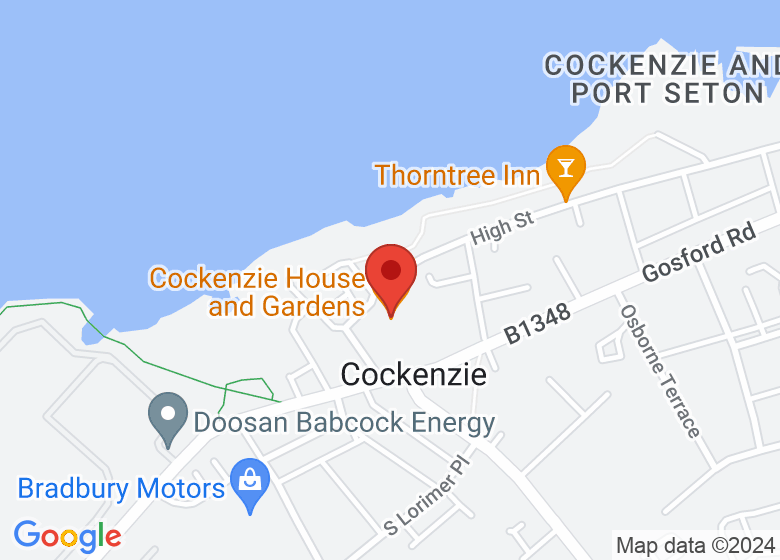 Map showing location of Cockenzie House and Gardens