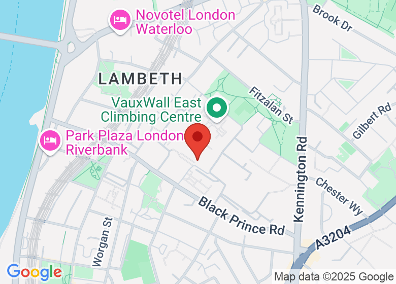 Map showing location of Foundry Gym - Vauxhall