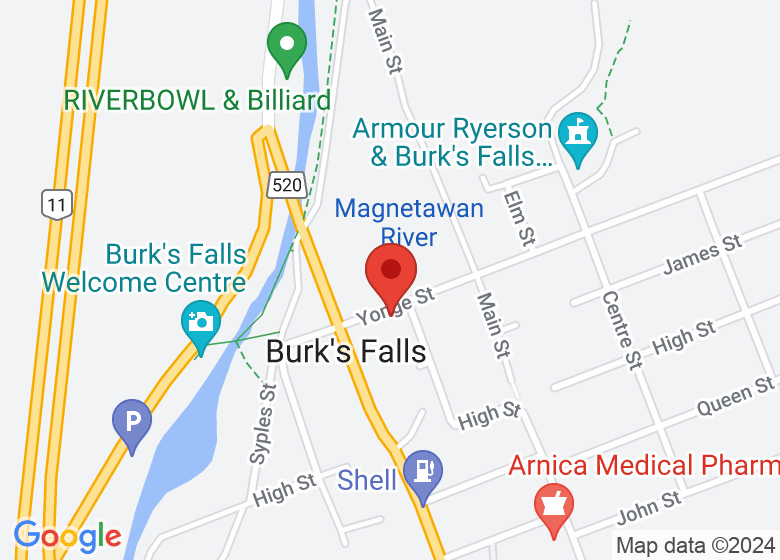 Map showing location of The Young at Heart Seniors Centre (above the Library) 