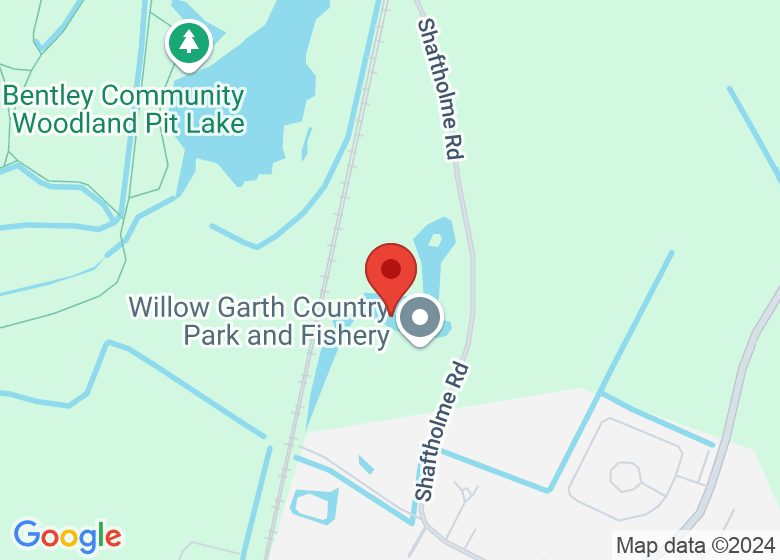 Map showing location of Willowgarth fishing pond 