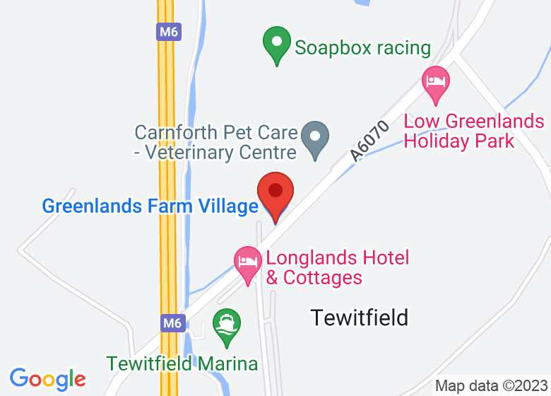 Map showing location of Greenlands Farm Village