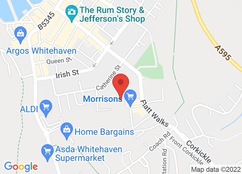 Map showing location of Whitehaven Sports Centre