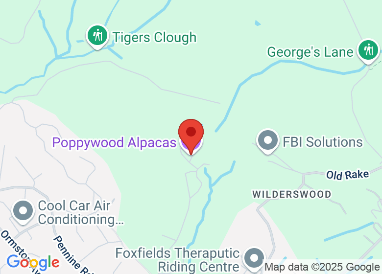 Map showing location of Poppywood Alpacas