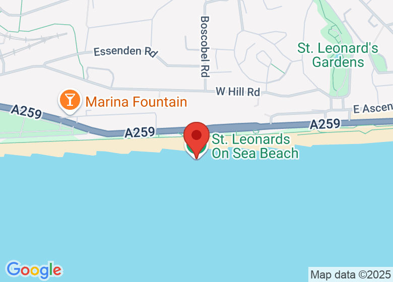 Map showing location of St. Leonards On Sea Beach