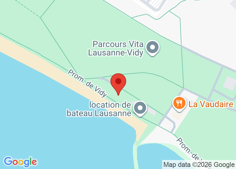 Carte montrant l'emplacement de Plage de Vidy