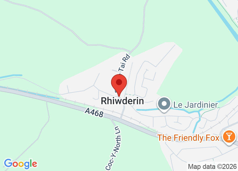 Map showing location of Rhiwderin Community Centre