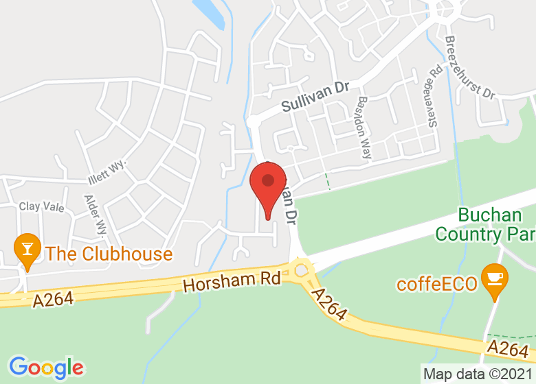 Map showing location of The Bewbush Barn Church