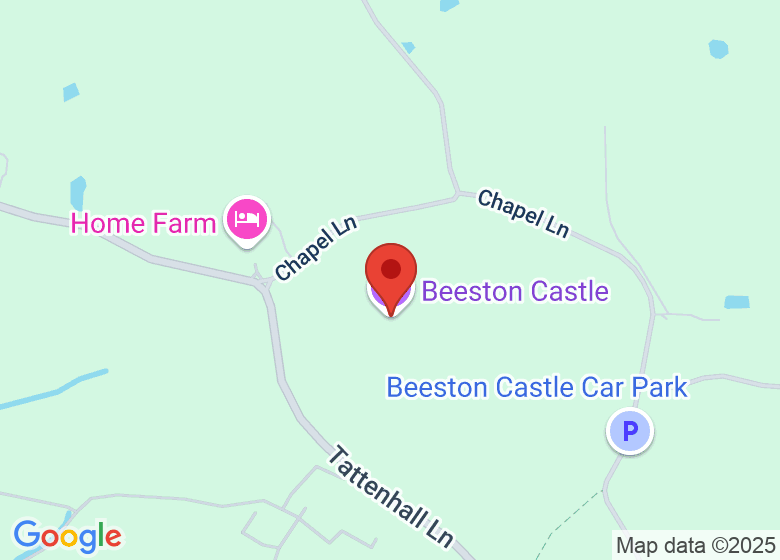 Map showing location of Beeston Castle