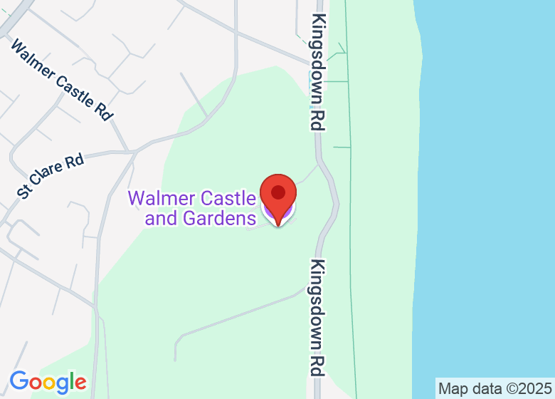 Map showing location of Walmer Castle and Gardens