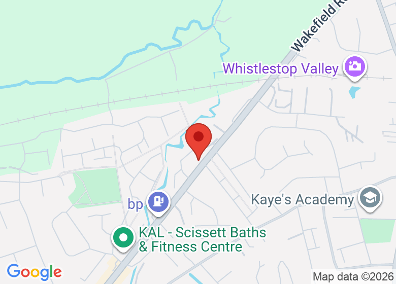 Map showing location of Clayton West Methodist Church