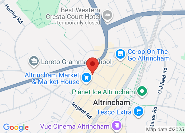 Map showing location of Rise and Grind Cafe