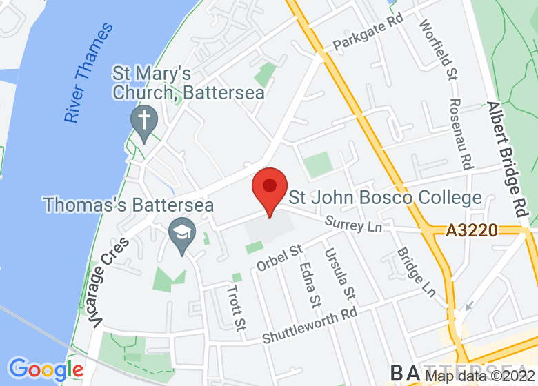 Map showing location of St John Bosco College