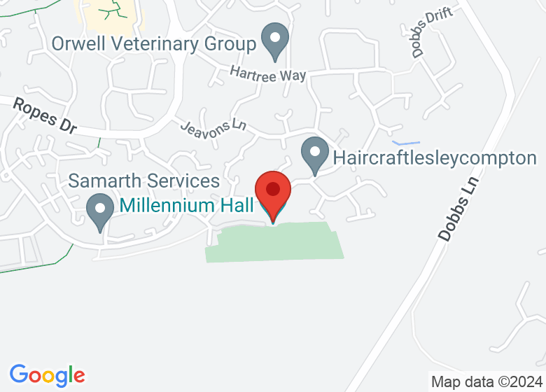 Map showing location of Millennium Hall