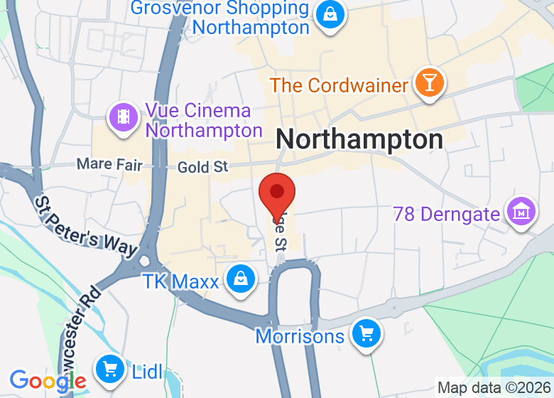 Map showing location of Encore Northampton