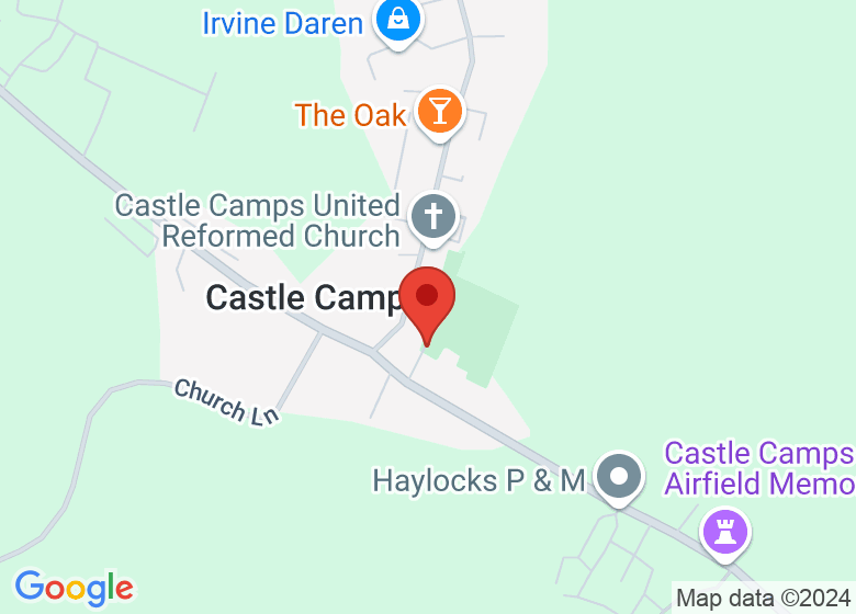 Map showing location of Castle Camps Village Hall