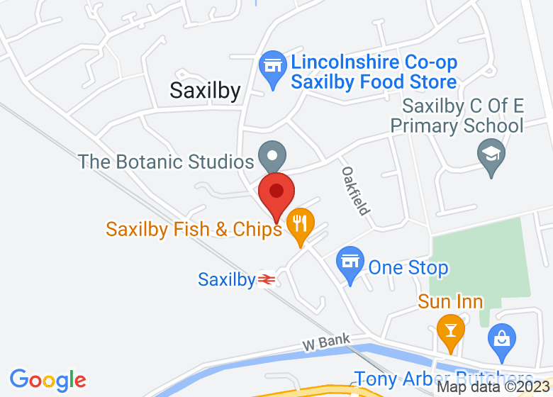 Map showing location of Saxilby Village Hall