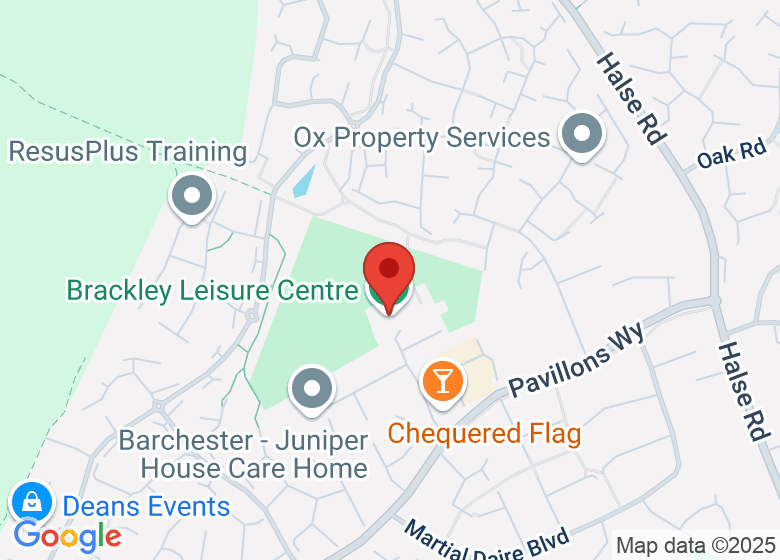 Map showing location of Brackley Leisure Centre