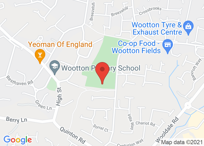 Map showing location of Wootton Community & Sports Centre