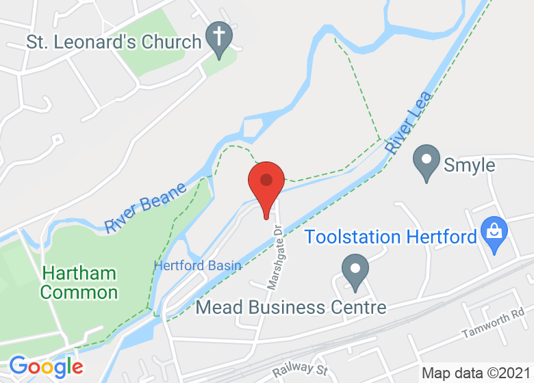 Map showing location of The Mill House Hertford
