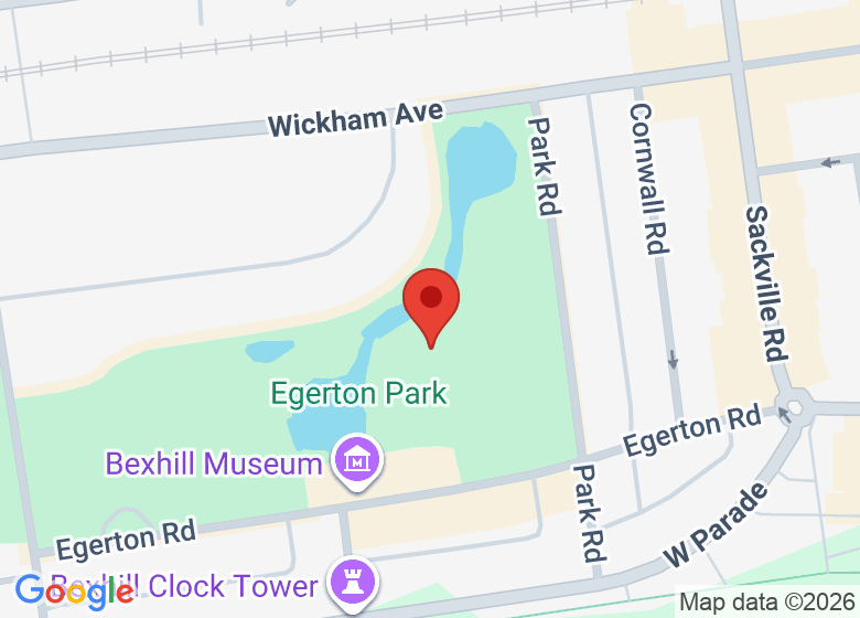 Map showing location of Rother’s Neurodivergent Hub Egerton Park