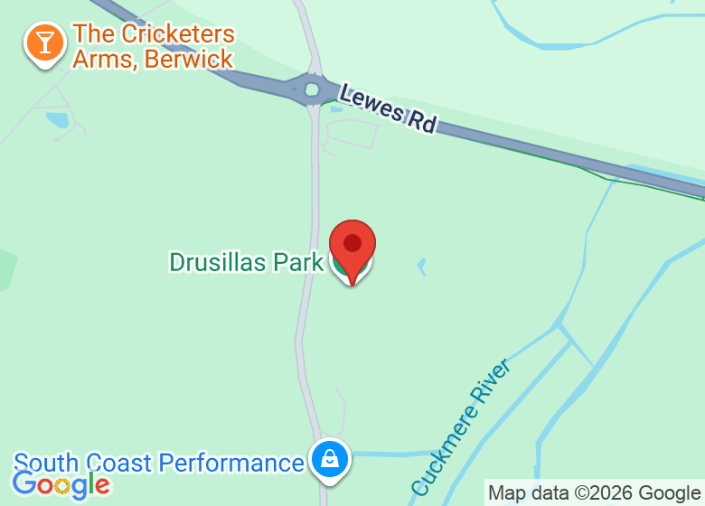 Map showing location of Drusillas Park