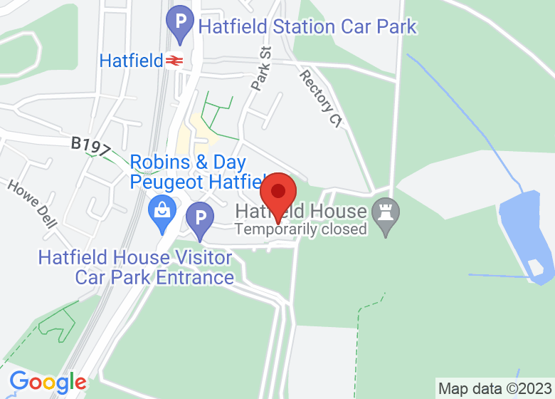 Map showing location of The Oak House Studio & Therapies Hatfield House