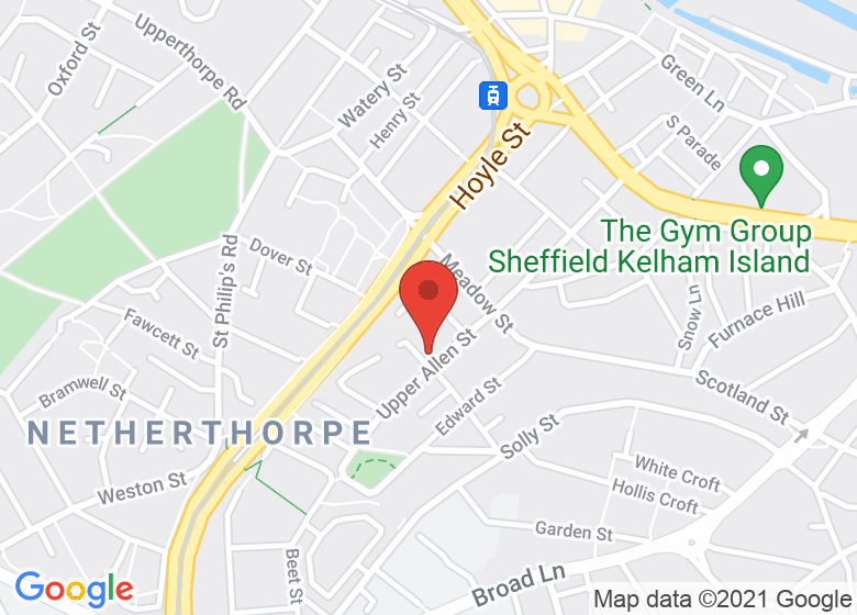 Map showing location of Hype Dance Company