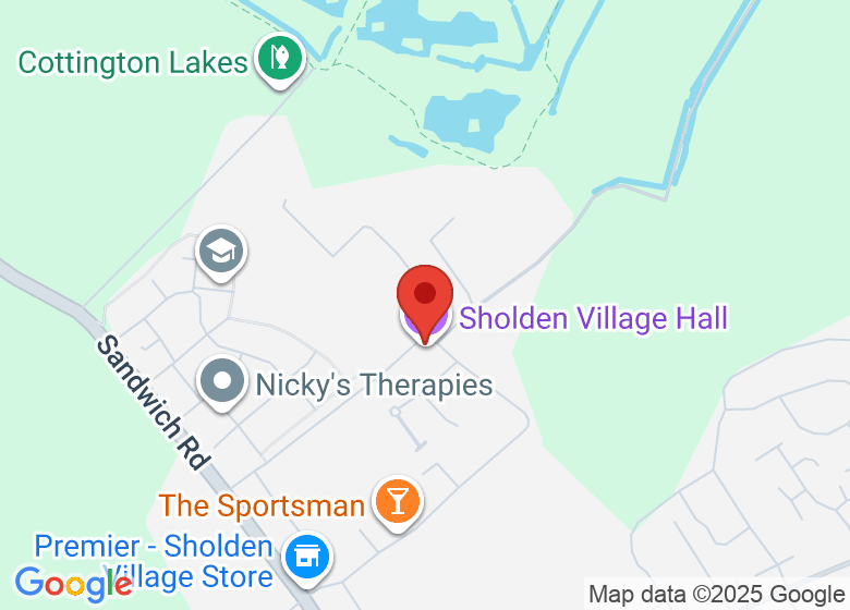 Map showing location of Sholden Village Hall