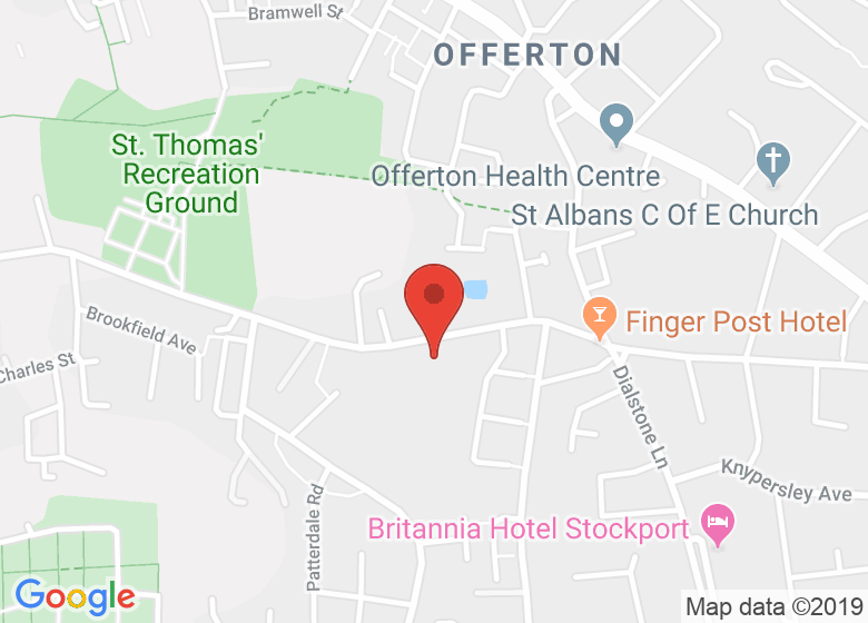 Map showing location of Stockport Lads Club