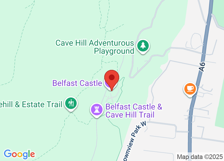 Map showing location of Belfast Castle