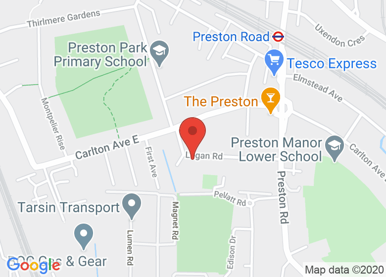 Map showing location of Century Bowling & Sports Club