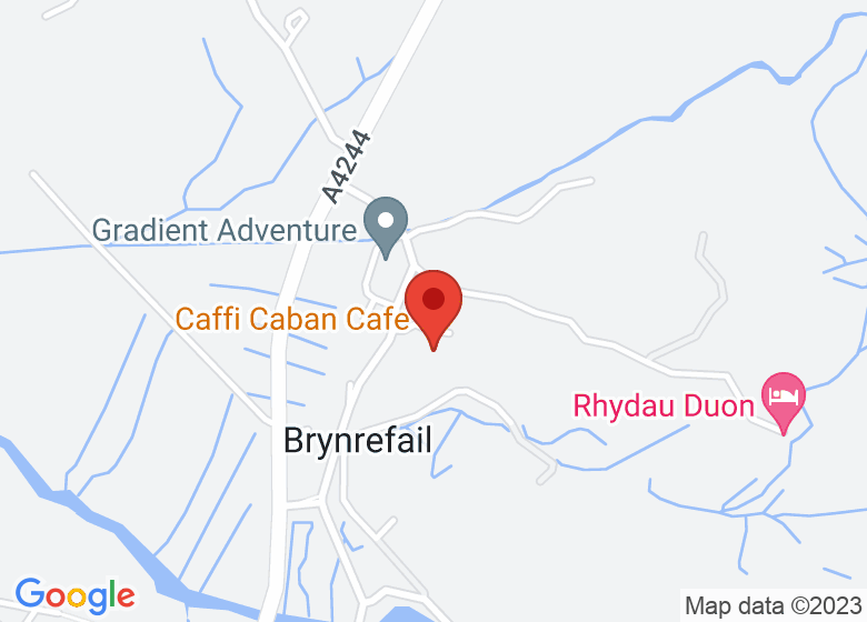 Map showing location of Caffi Caban Cafe