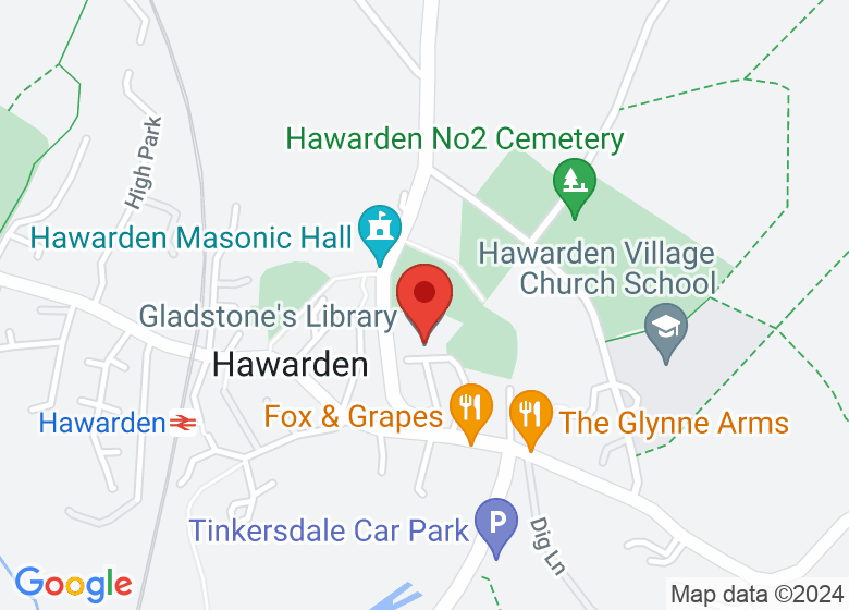 Map showing location of Gladstone's Library