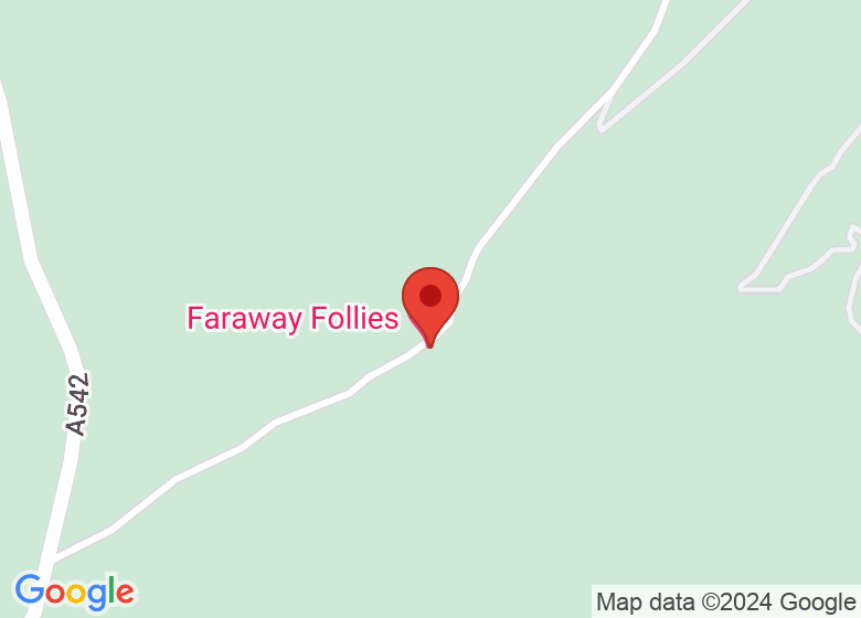 Map showing location of Faraway Follies