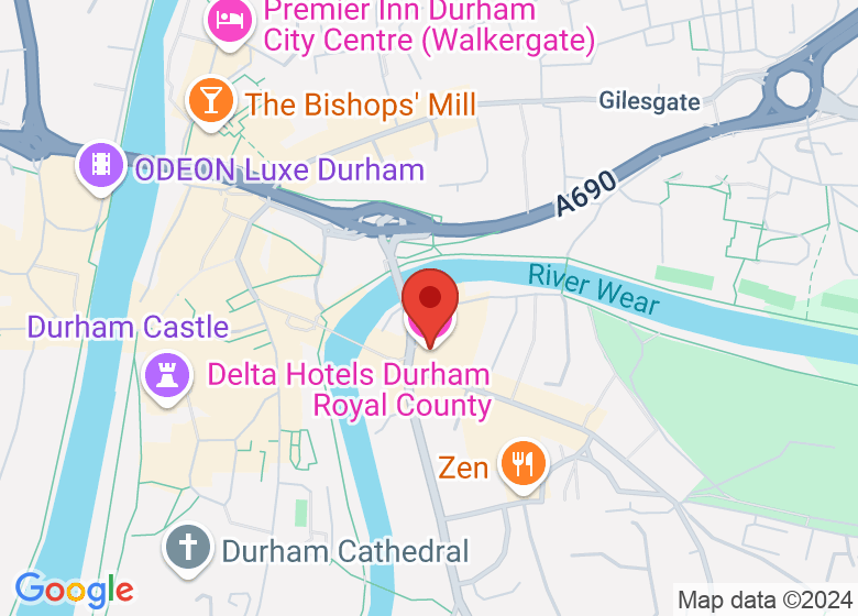 Map showing location of Delta Hotels Durham Royal County