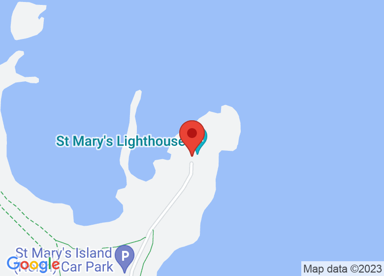 Map showing location of St Mary's Lighthouse and Visitor Centre