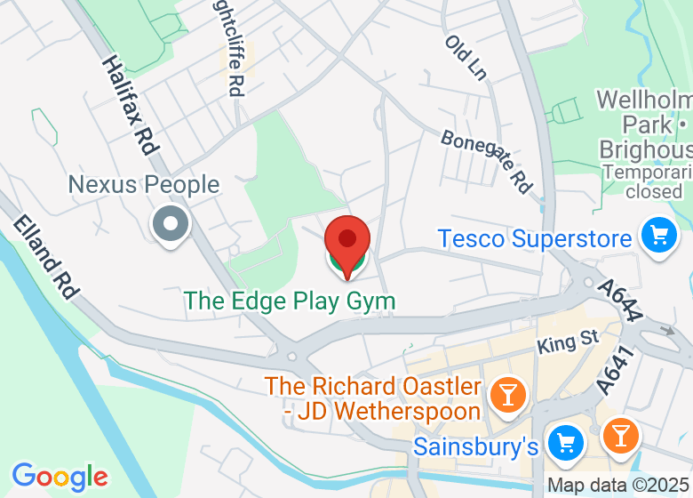Map showing location of The Edge Play Gym