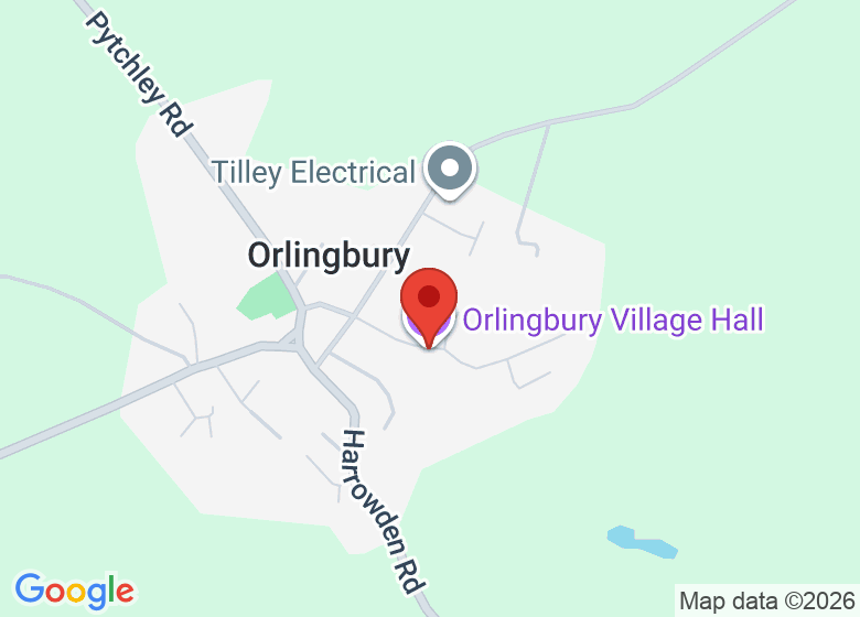 Map showing location of Orlingbury Village Hall