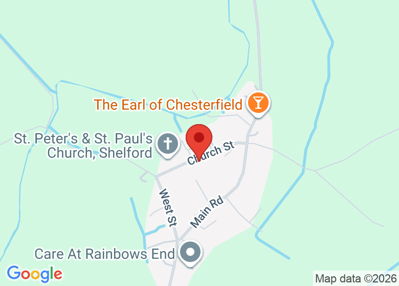 Map showing location of Shelford Village Hall