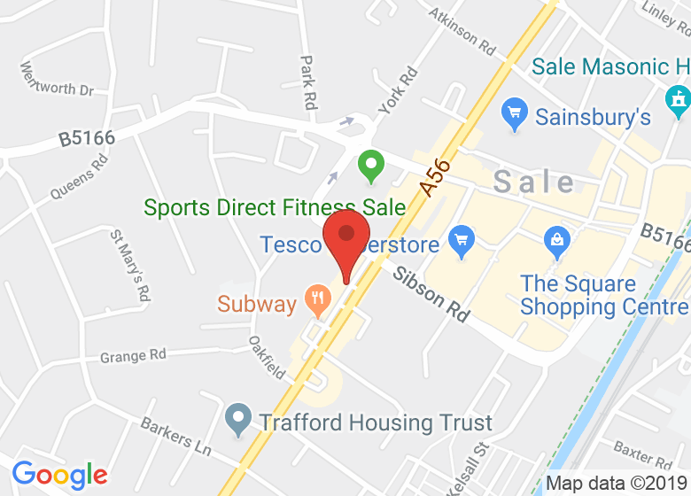 Map showing location of Red Sky Yoga