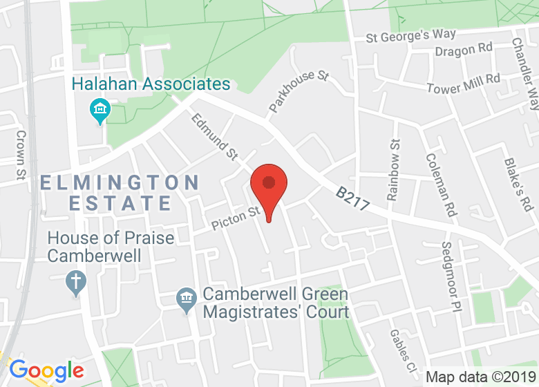 Map showing location of Brunswick Park Primary School