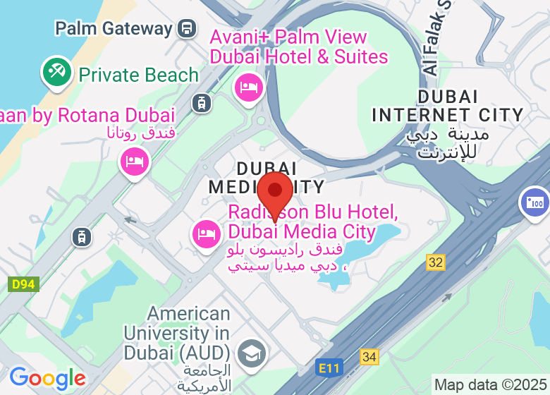 Map showing location of Mastercard EEMEA HQ