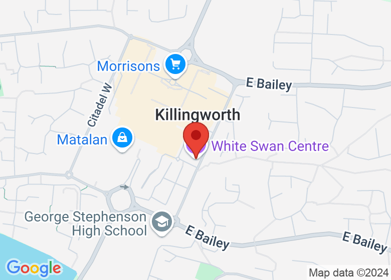Map showing location of Killingworth Community Hub and Library