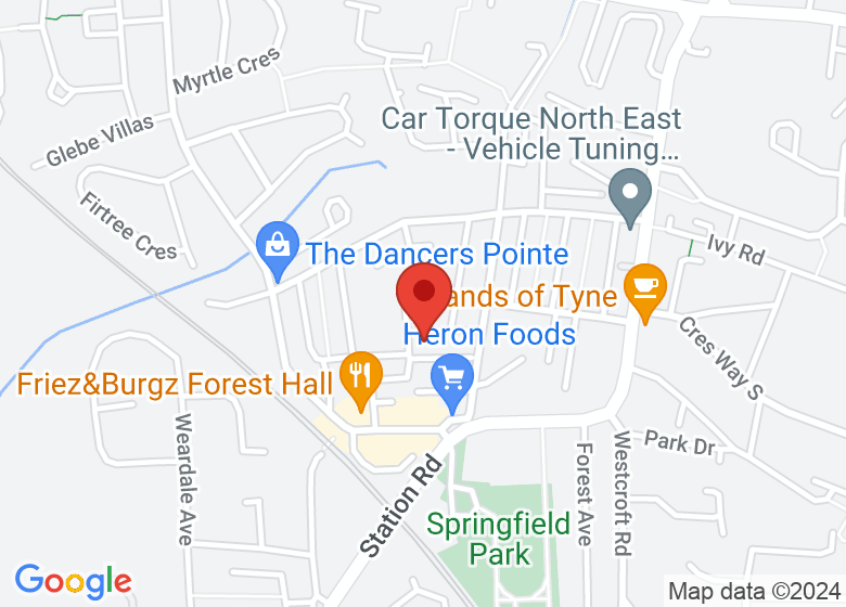 Map showing location of Forest Hall community hub and library