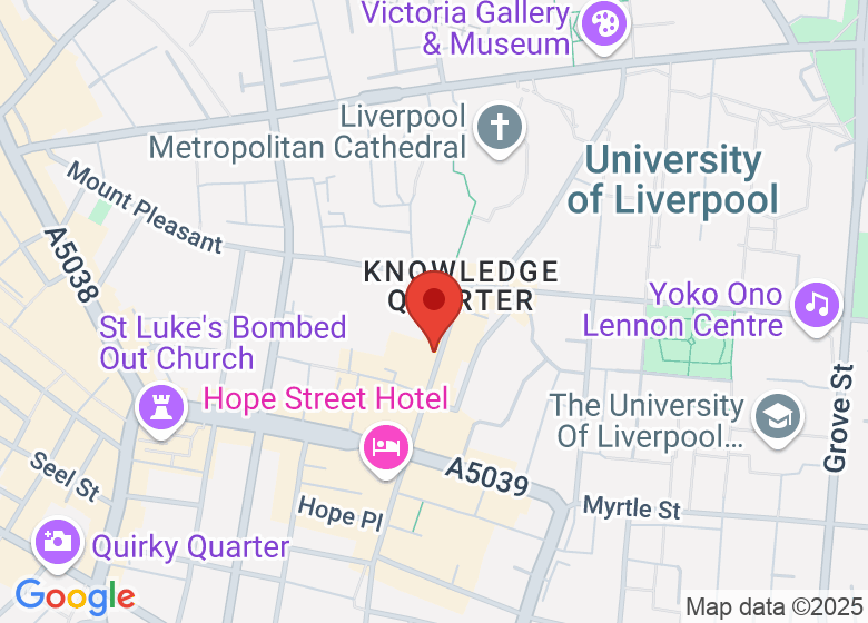 Map showing location of Liverpool Arts Bar