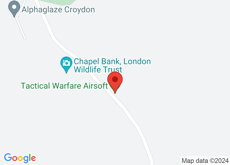 Map showing location of Tactical Warfare Airsoft