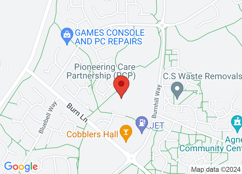 Map showing location of Pioneering Care Partnership (PCP)