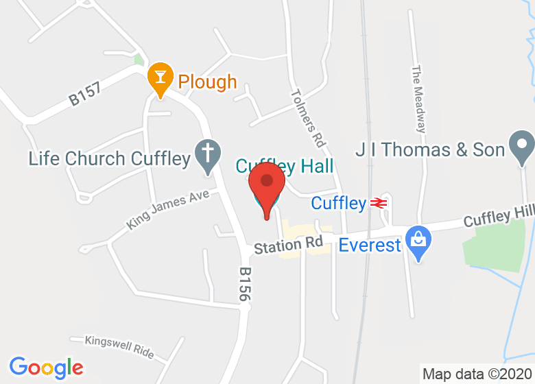 Map showing location of Cuffley Hall