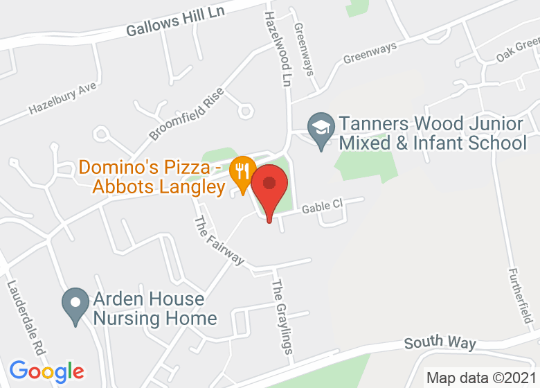Map showing location of Tanners Wood Hall