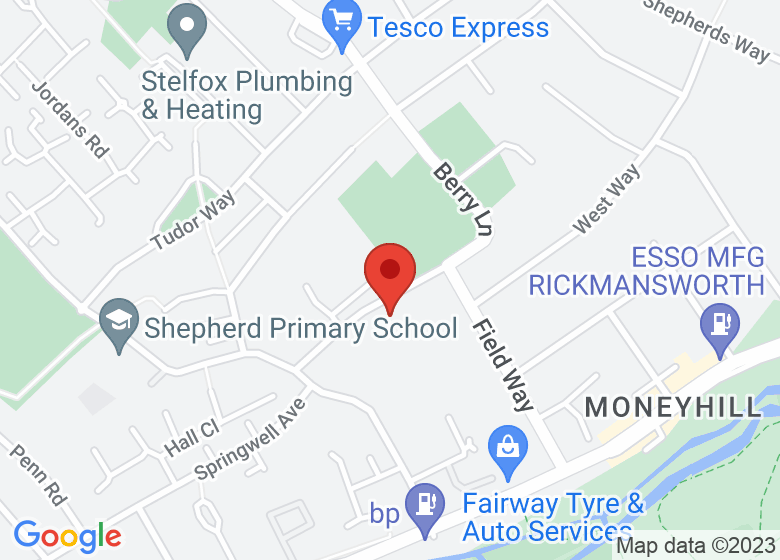 Map showing location of St Peters Church